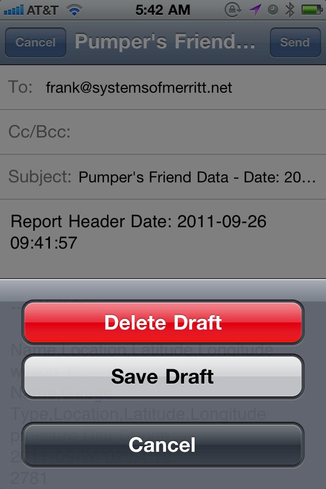 Send Data Cancel